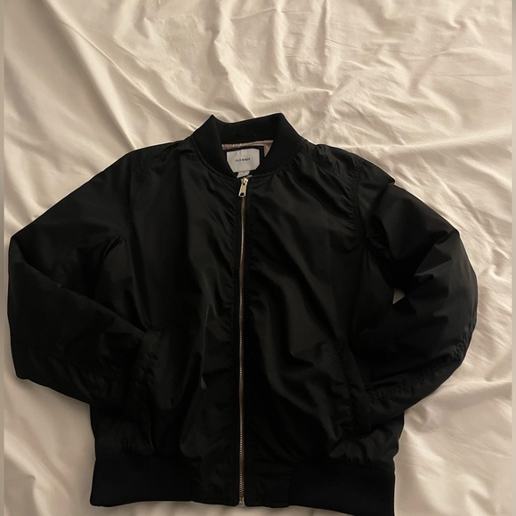 Old Navy black and salmon bomber jacket - Picture 3 of 7